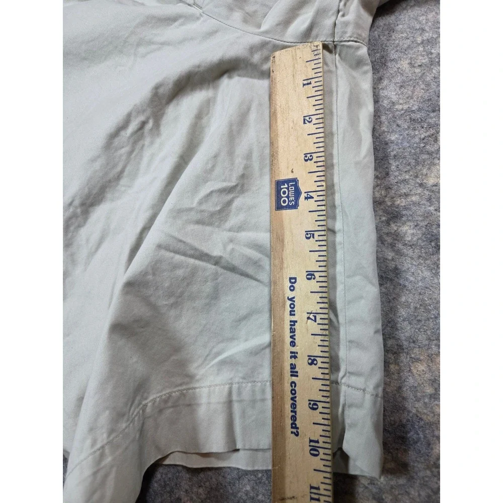 Lacoste Mens Chino Shorts Size 50 Stone Beige Cotton Twill Flat Front Casual